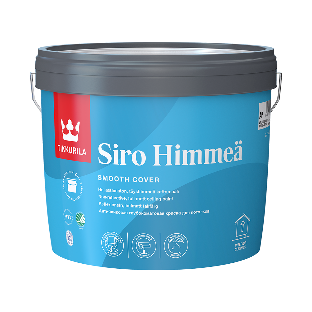 Фарба акрилатна водоемульсійна TIKKURILA Siro Himmea глибокий мат білий 2,7 л 3,94 кг